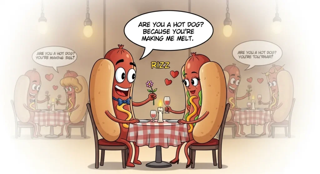 Romantic Hot Dog Rizz Lines