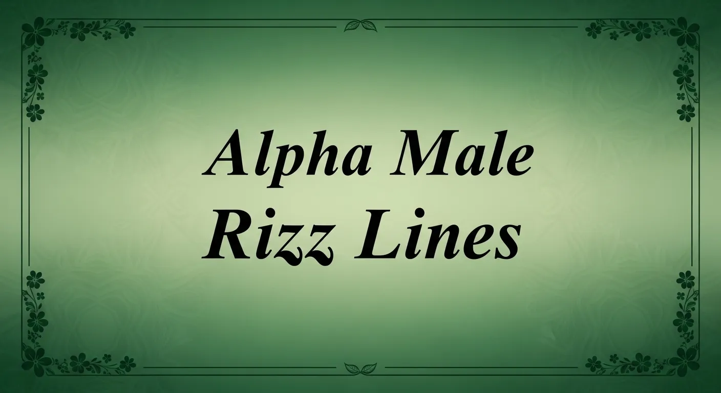 Alpha Male Rizz Lines